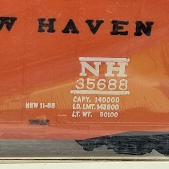 Vintage Tyco New Haven 50ft Foot Plug Door Box Car H.O scale orange/black - Picture 5 of 7